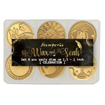 STAMPERIA CELEBRATION WAX SEALS 2.5 CM 6 PCS. - WAXSL02