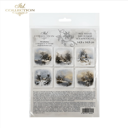 ITD COLLECTION MINI RICE PAPER SET OF 6 14.8X14.8CM - RSM088