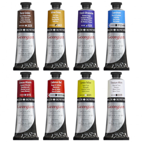DALER ROWNEY OIL PAINTS GEORGIAN 8 COLORS X 75 ML-111 900 400