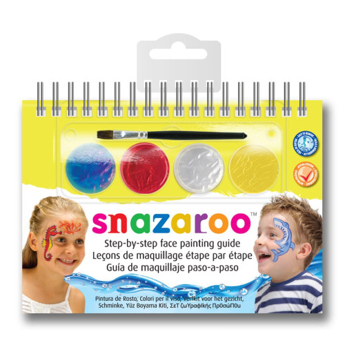 SNAZAROO FACE PAINT SET 4X1 ML. + BRUSH - UNISEX