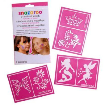 SNAZAROO FACE PAINTING TEMPLATES 6 PCS - GIRLS