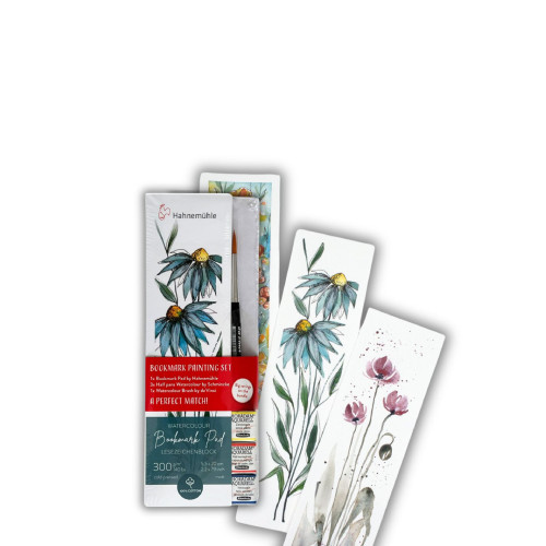 HAHNEMUHLE BOOKMARK PAD 15 SHEETS, WHITE, 3 WATERCOLOR PAINTS