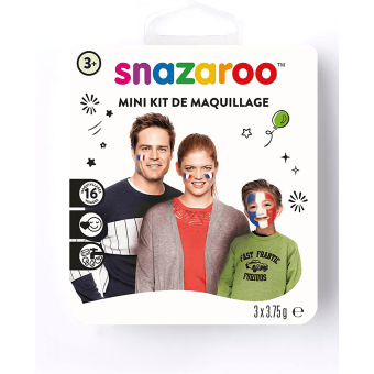 SNAZAROO FACE PAINT 3X3.75 G + BRUSH AND SPONGE - FRANCE