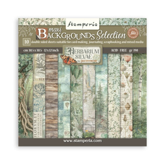STAMPERIA HERBARIUM SILVAE BLOCK 30.5/30.5 CM - SBBL180