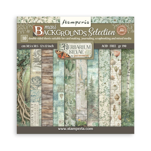 STAMPERIA HERBARIUM SILVAE BLOCK 30.5/30.5 CM - SBBL180