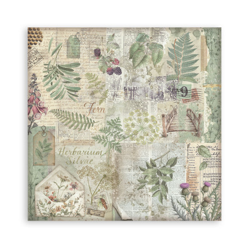 STAMPERIA HERBARIUM SILVAE BLOCK 30.5/30.5 CM - SBBL180