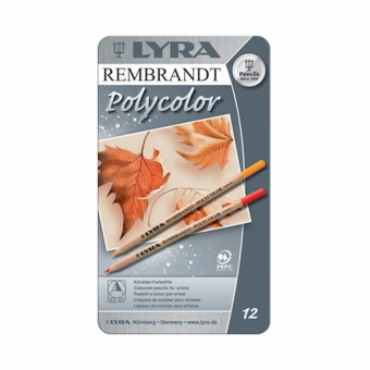 LYRA REMBRANDT POLYCOLOR COLORED PENCILS SET 12 COLORS