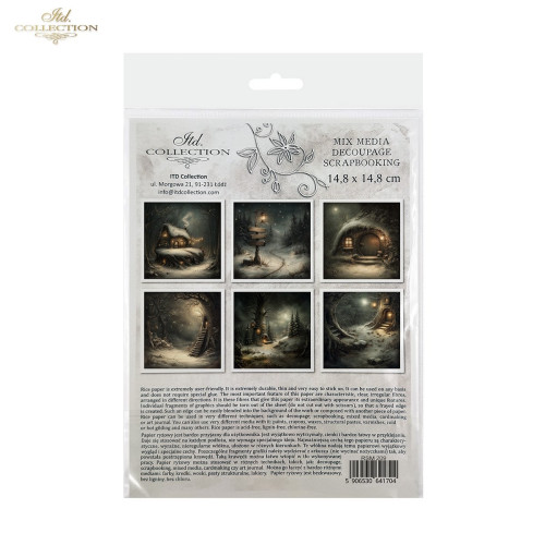 ITD COLLECTION MINI RICE PAPER SET 6PCS 14.8X14.8CM - RSM209