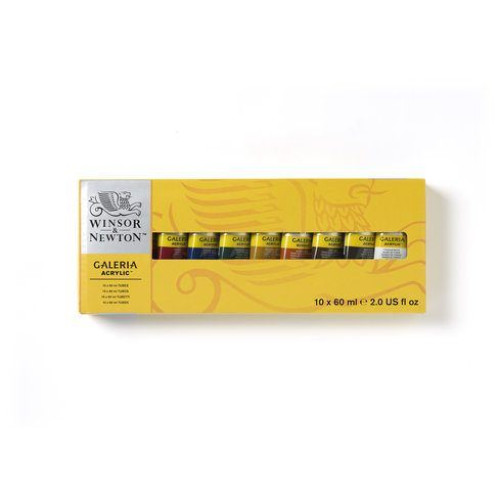 W&N ACRYLIC PAINT GALERIA 10 COLORS X 60 ML - 2190517