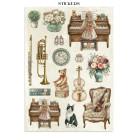 STAMPERIA SYMPHONY JUNK JOURNAL 8 КАРТИЧКИ 4 СТИКЕРА И 4 ИЗРЕЗКИ - SBJK24
