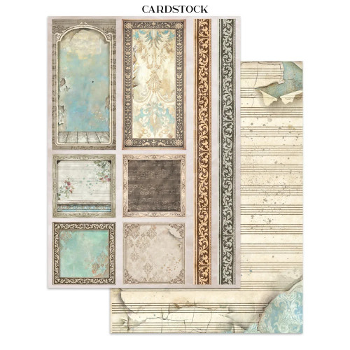 STAMPERIA SYMPHONY JUNK JOURNAL 8 КАРТИЧКИ 4 СТИКЕРА И 4 ИЗРЕЗКИ - SBJK24
