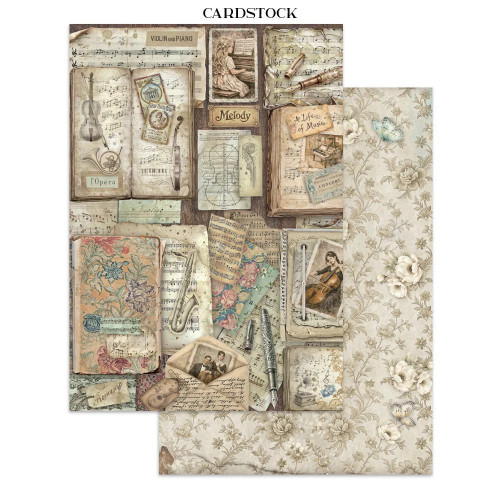 STAMPERIA SYMPHONY JUNK JOURNAL 8 КАРТИЧКИ 4 СТИКЕРА И 4 ИЗРЕЗКИ - SBJK24