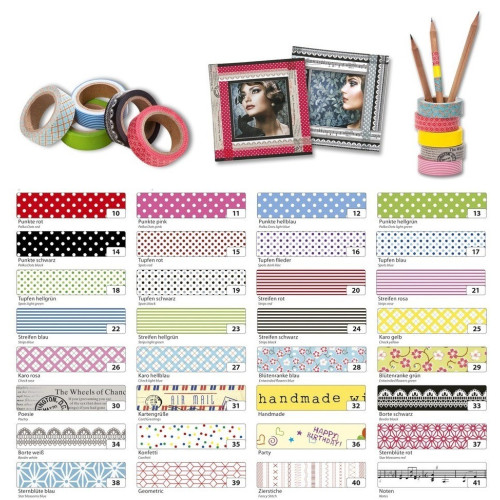 FOLIA WASHI TAPE - ЛЕПЕНКА ЗА ДЕКОРАЦИЯ - ЖЪЛТО КАРЕ