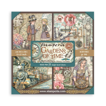STAMPERIA GARDEN OF TIME BLOCK 30.5/30.5 CM -SBBXLB36