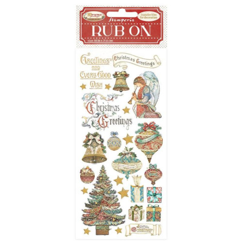 STAMPERIA CHRISTMAS STICKERS RUB ON 10.16/21.6CM - DFLRB36