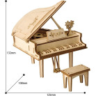 ROBOTIME 3D ДЪРВЕН ПЪЗЕЛ GRAND PAINO 74 ЧАСТИ TG402