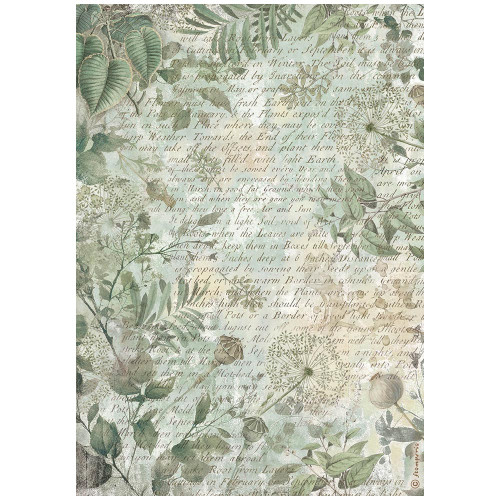 STAMPERIA HERBARIUM SILVAE DECOUPAGE RICE PAPER A4 - DFSA41080