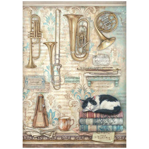 STAMPERIA SYMPHONY DECOUPAGE RICE PAPER A4 - DFSA41125