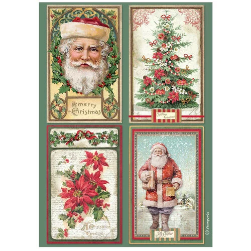 STAMPERIA CLASSIC CHRISTMAS DECOUPAGE RICE PAPER A4 - DFSA41132