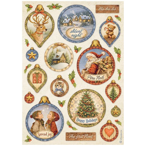 STAMPERIA SILENT NIGHT DECOUPAGE RICE PAPER A4 - DFSA41142