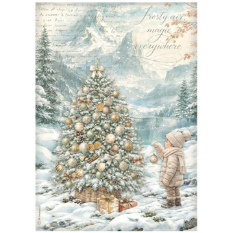 STAMPERIA WHITE CHRISTMAS ДЕКУПАЖНА ОРИЗ ХАРТИЯ А4 - DFSA41146