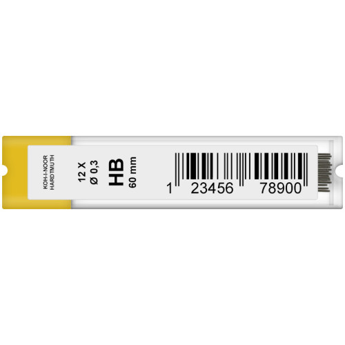 KOH-I-NOOR GRAPHITE FOR MECHANICAL PENCIL 0.3MM. HB - 12PCS