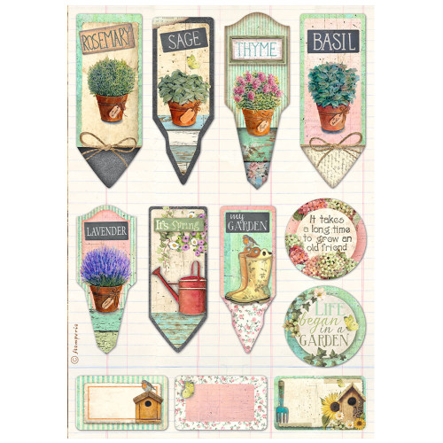 STAMPERIA GARDEN RICE PAPER A4 - DFSA4869