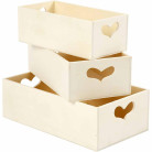 CREATIV WOODEN DECORATION BOX HEART MEDIUM
