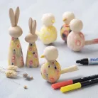 CREATIV ДЪРВЕНИ ВЕЛИКДЕНСКИ ФИГУРКИ ЗАЕК 12+14СМ - 57895