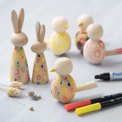 CREATIV ДЪРВЕНИ ВЕЛИКДЕНСКИ ФИГУРКИ ЗАЕК 12+14СМ - 57895