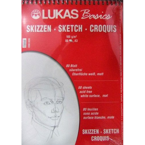 LUKAS СКИЦНИК ЗА ГРАФИКА BASIC 100 G/M2 80 Л. ФОРМАТ А3
