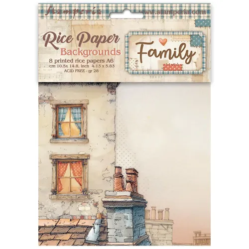 STAMPERIA FAMILY ДЕКУПАЖНА ХАРТИЯ 8БР. А6 DFSAK6049
