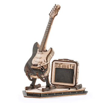 ROBOTIME 3D ДЪРВЕН ПЪЗЕЛ ELECTRIC GUITAR 140 ЧАСТИ TG605K
