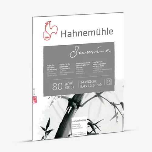 HAHNEMUHLE SKETCHBOOK SUMI-E 80 GSM, 24/32 CM, 20 SHEETS