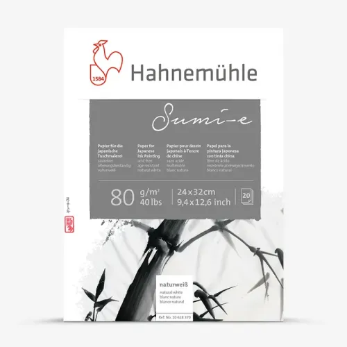 HAHNEMUHLE SKETCHBOOK SUMI-E 80 GSM, 24/32 CM, 20 SHEETS