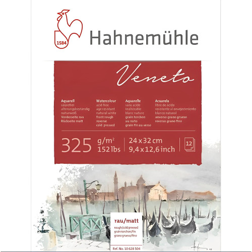HAHNEMUHLE SKETCHBOOK VENETO WATERCOLOR 325 GSM 24/32 12 SHEETS