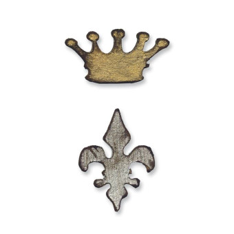 SIZZIX MAGNETIC ЩАНЦИ ЗА ИЗРЯЗВАНЕ - MINI CROWN & FLEUR SET