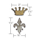 SIZZIX MAGNETIC ЩАНЦИ ЗА ИЗРЯЗВАНЕ - MINI CROWN & FLEUR SET