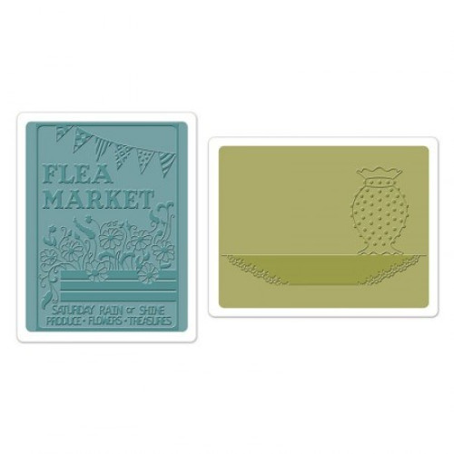 SIZZIX ПАПКИ ЗА РЕЛЕФ - FLEA MARKET & HOBNAIL VASE SET