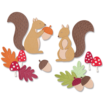 SIZZIX THINLITS ЩАНЦИ ЗА ИЗРЯЗВАНЕ - HARVEST SQUIRRELS