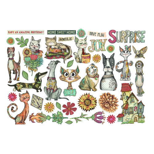 STAMPERIA FURRY FRIENDS EPHEMERA - DFLCT69