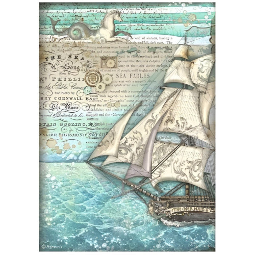 STAMPERIA SONGS OF THE SEA DECOUPAGE PAPER A4 - DFSA4811