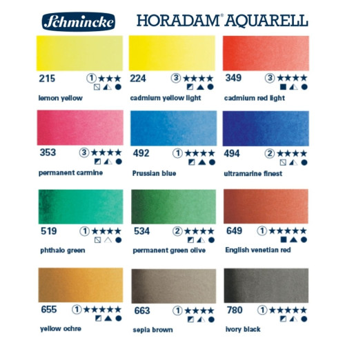 SCHMINCKE HORADAM АКВАРЕЛ МЕТАЛНА КУТИЯ, 24 X HALF PAN