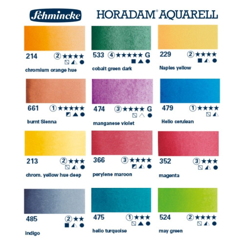 SCHMINCKE HORADAM АКВАРЕЛ МЕТАЛНА КУТИЯ, 24 X HALF PAN