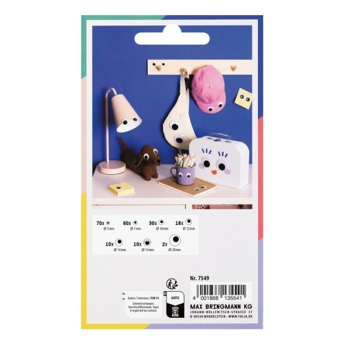 FOLIA ОЧИЧКИ ЗА ДЕКОРАЦИЯ 200 БР АСОРТИ