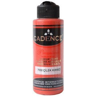 CADENCE АКРИЛНА БОЯ PREMIUM 120 МЛ. - STRAWBERRY RED 7550