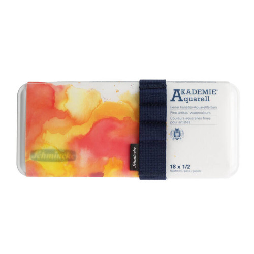 SCHMINCKE AKADEMIE АКВАРЕЛ МЕТАЛНА КУТИЯ, 18 X HALF PAN