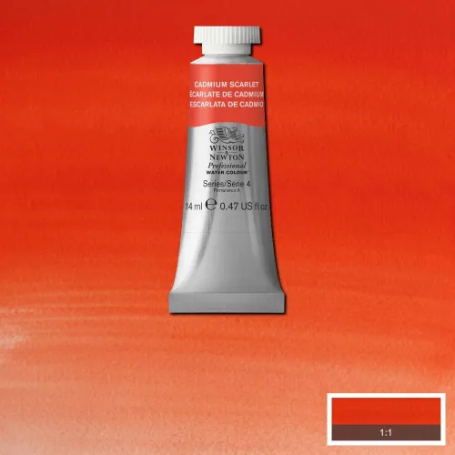 W&N WATERCOLOUR PAINT PROFESSIONAL 14 ML - CADMIUM SCARLET