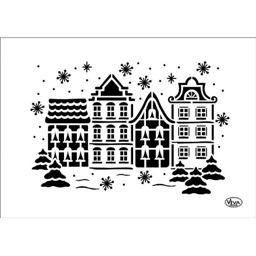 VIVA DECOR УНИВЕРСАЛЕН ШАБЛОН A3 - WINTER HOUSES