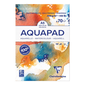 CLAIREFONTAINE СКИЦНИК AQUAPAD COLD PRESSED A5 300 ГР 70 Л